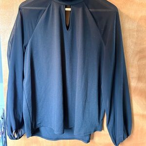 Worthington Black Keyhole Blouse